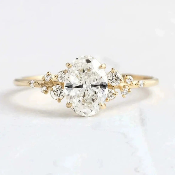 Wholesale Women's S925 Sterling Silver Geometric Egg Shaped Star Ring With Electroplating