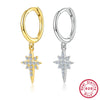 Wholesale Women's S925 Sterling Silver Geometric Eightpointed Star Earrings With Zircon Design