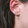 Wholesale Women's S925 Sterling Silver Geometric Eightpointed Star Earrings With Zircon Design
