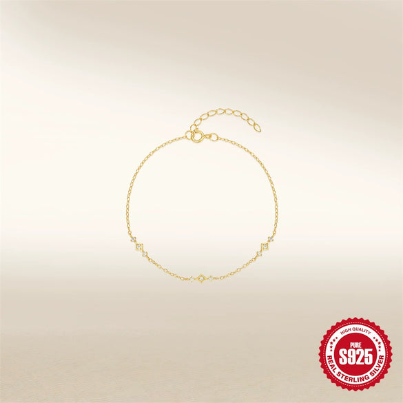 Wholesale Women's S925 Sterling Silver Geometric Electroplated Stacked Wear All Match Bracelet