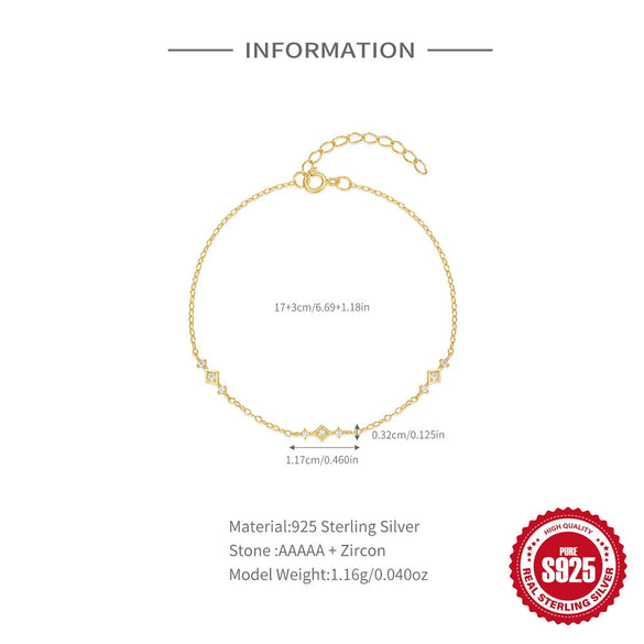 Wholesale Women's S925 Sterling Silver Geometric Electroplated Stacked Wear All Match Bracelet