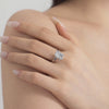 Wholesale Women's S925 Sterling Silver Geometric Elegant Ring With Ice Flower Cut