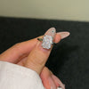 Wholesale Women's S925 Sterling Silver Geometric Elegant Ring With Ice Flower Cut