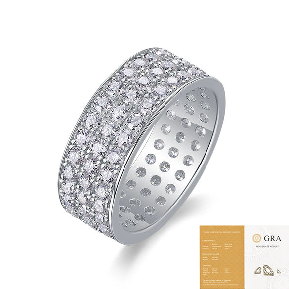 Wholesale Women's S925 Sterling Silver Geometric Fashion Diamond Inlaid Ring Jewelry