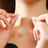 Wholesale Women's S925 Sterling Silver Geometric Flower Pendant Necklace With Gem Inlaid And Cross Chain