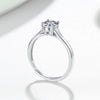 Wholesale Women's S925 Sterling Silver Geometric Four Claw Fashion Wedding Ring With Electroplating