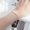 Wholesale Women's S925 Sterling Silver Geometric Frosted Transfer Bead Bracelet With Electroplating Design