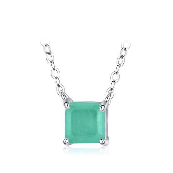 Wholesale Women's S925 Sterling Silver Geometric Gem Inlaid Necklace And Ring