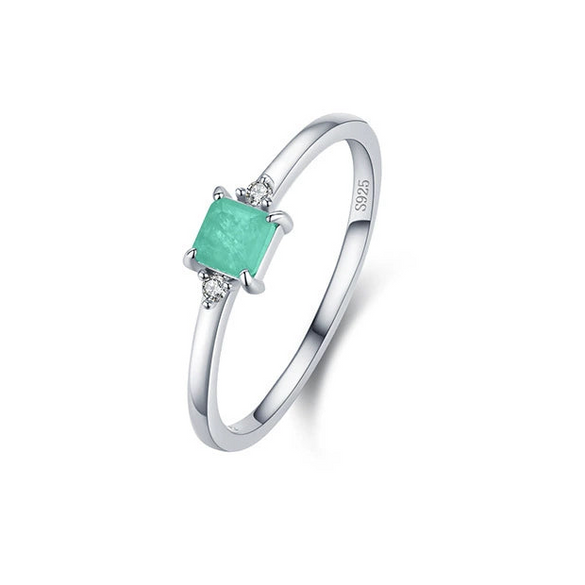 Wholesale Women's S925 Sterling Silver Geometric Gem Inlaid Necklace And Ring