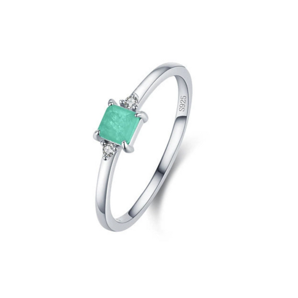 Wholesale Women's S925 Sterling Silver Geometric Gem Inlaid Necklace And Ring