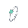 Wholesale Women's S925 Sterling Silver Geometric Gem Inlaid Necklace And Ring