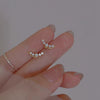 Wholesale Women's S925 Sterling Silver Geometric Goldplated Moon Buds Diamond Earrings