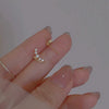 Wholesale Women's S925 Sterling Silver Geometric Goldplated Moon Buds Diamond Earrings