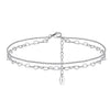 Wholesale Women's S925 Sterling Silver Geometric Heart Anklet