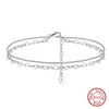 Wholesale Women's S925 Sterling Silver Geometric Heart Anklet