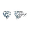 Wholesale Women's S925 Sterling Silver Geometric Heart Earrings With Electroplating And 8A Zircon