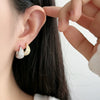 Wholesale Women's S925 Sterling Silver Geometric Hoop Earrings With Electroplating