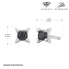 Wholesale Women's S925 Sterling Silver Geometric Inlaid Black Zircon Earrings Simple Style