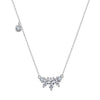 Wholesale Women's S925 Sterling Silver Geometric Inlaid Oval Marquise Stone Pendant Cross Chain Necklace