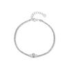 Wholesale Women's S925 Sterling Silver Geometric Inlaid Zircon Double Bracelet