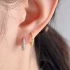 Wholesale Women's S925 Sterling Silver Geometric Inlaid Zircon Earrings With Electroplating