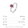 Wholesale Women's S925 Sterling Silver Geometric Inlaid Zircon Pigeon Red Color Treasure Ring