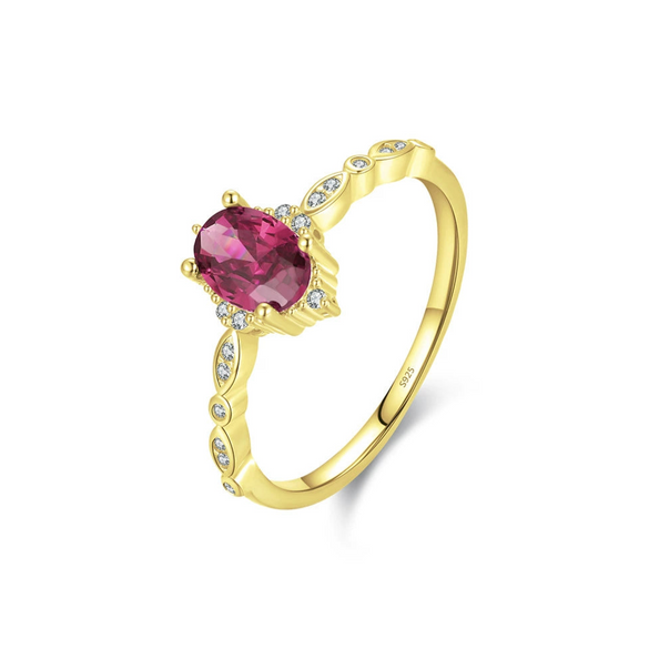 Wholesale Women's S925 Sterling Silver Geometric Inlaid Zircon Pigeon Red Color Treasure Ring