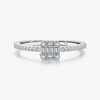Wholesale Women's S925 Sterling Silver Geometric Inlaid Zircon Ring Set