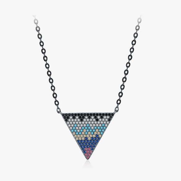 Wholesale Women's S925 Sterling Silver Geometric Inverted Triangle Ins Style Electroplated Necklace