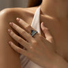 Wholesale Women's S925 Sterling Silver Geometric Inverted Triangle Ring With Electroplating