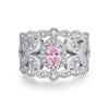 Wholesale Women's S925 Sterling Silver Geometric Lace Ring With Italian Craft And Electroplating