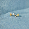 Wholesale Women's S925 Sterling Silver Geometric Leaf Branch Ring With Electroplating