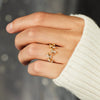 Wholesale Women's S925 Sterling Silver Geometric Leaf Branch Ring With Electroplating