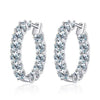Wholesale Women's S925 Sterling Silver Geometric Light Luxury Elegant Simple Classic Moissanite Earrings With Electroplating