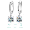 Wholesale Women's S925 Sterling Silver Geometric Light Luxury Elegant Simple Classic Moissanite Earrings With Electroplating