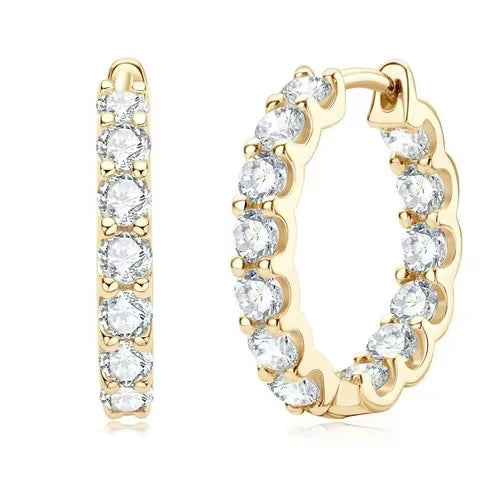 Wholesale Women's S925 Sterling Silver Geometric Light Luxury Elegant Simple Classic Moissanite Earrings With Electroplating