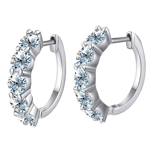 Wholesale Women's S925 Sterling Silver Geometric Light Luxury Elegant Simple Classic Moissanite Earrings With Electroplating