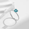 Wholesale Women's S925 Sterling Silver Geometric Light Luxury Single Diamond Ring