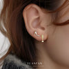 Wholesale Women's S925 Sterling Silver Geometric Lips Micropaved Zircon Earrings Light Luxury Style