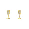Wholesale Women's S925 Sterling Silver Geometric Lips Micropaved Zircon Earrings Light Luxury Style