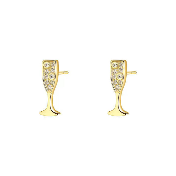 Wholesale Women's S925 Sterling Silver Geometric Lips Micropaved Zircon Earrings Light Luxury Style