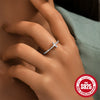 Wholesale Women's S925 Sterling Silver Geometric Love Ring With Cross Zircon And Gem Inlaid