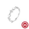 Wholesale Women's S925 Sterling Silver Geometric Love Ring With Cross Zircon And Gem Inlaid