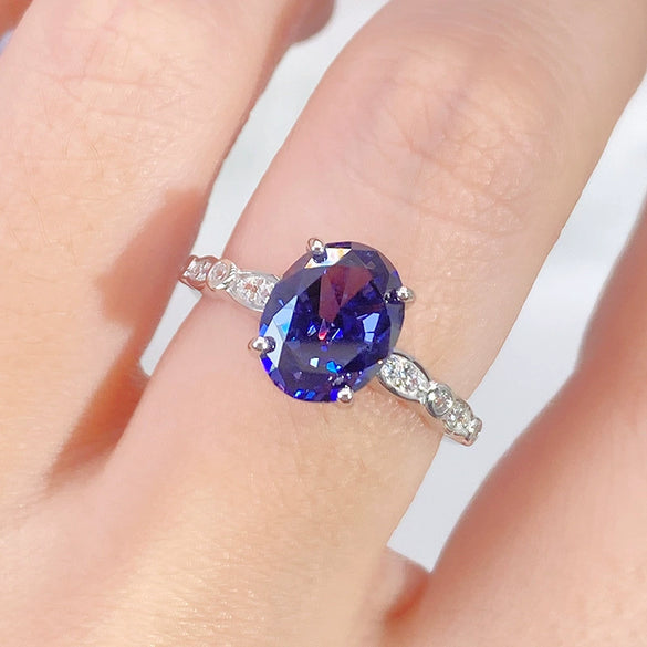 Wholesale Women's S925 Sterling Silver Geometric Minimalist Ring With Diamond And 8A Zircon
