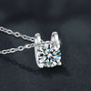 Wholesale Women's S925 Sterling Silver Geometric Moissanite Set Diamond Pendant Necklace With Cross Chain