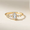 Wholesale Women's S925 Sterling Silver Geometric Natural Topaz Ring Set With Gems