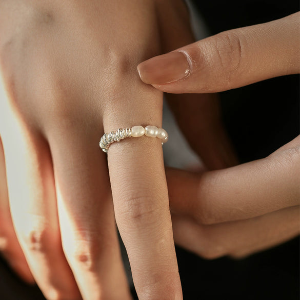 Wholesale Women's S925 Sterling Silver Geometric Niche Style Adjustable Ring