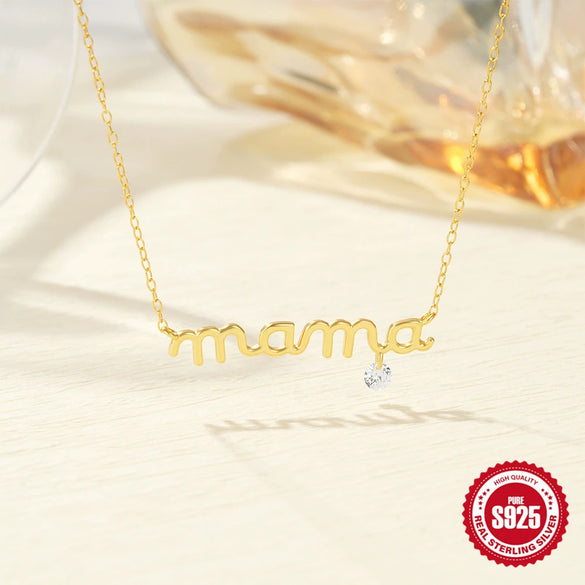 Wholesale Women's S925 Sterling Silver Geometric O Chain Collarbone Necklace With Electroplating Treatment And Diamond For Mother's Day