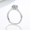 Wholesale Women's S925 Sterling Silver Geometric Open Fourclaw Full Diamond Electroplated Ring