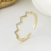 Wholesale Women's S925 Sterling Silver Geometric Open Wave Pattern Electroplated Ring